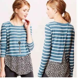 🚨4/$25 Anthropologie postmark striped layered Ginny top